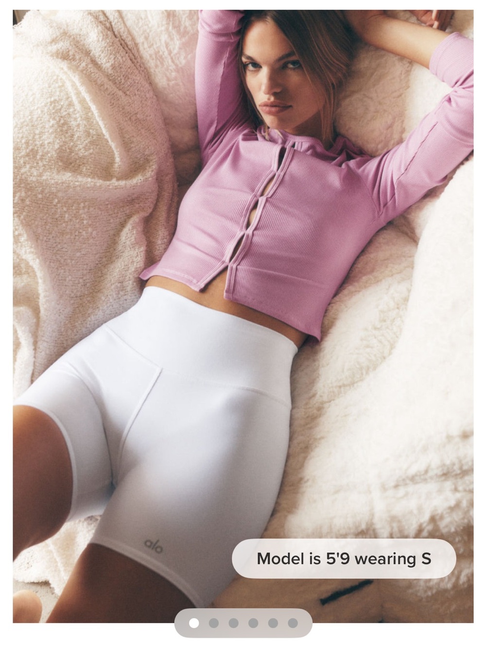ALO Yoga White High-Rise Bike Shorts